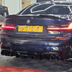 CM Style Gloss Black Rear Diffuser Quad Exhaust for BMW 3 Series G20 G21 Pre-LCI 19-22