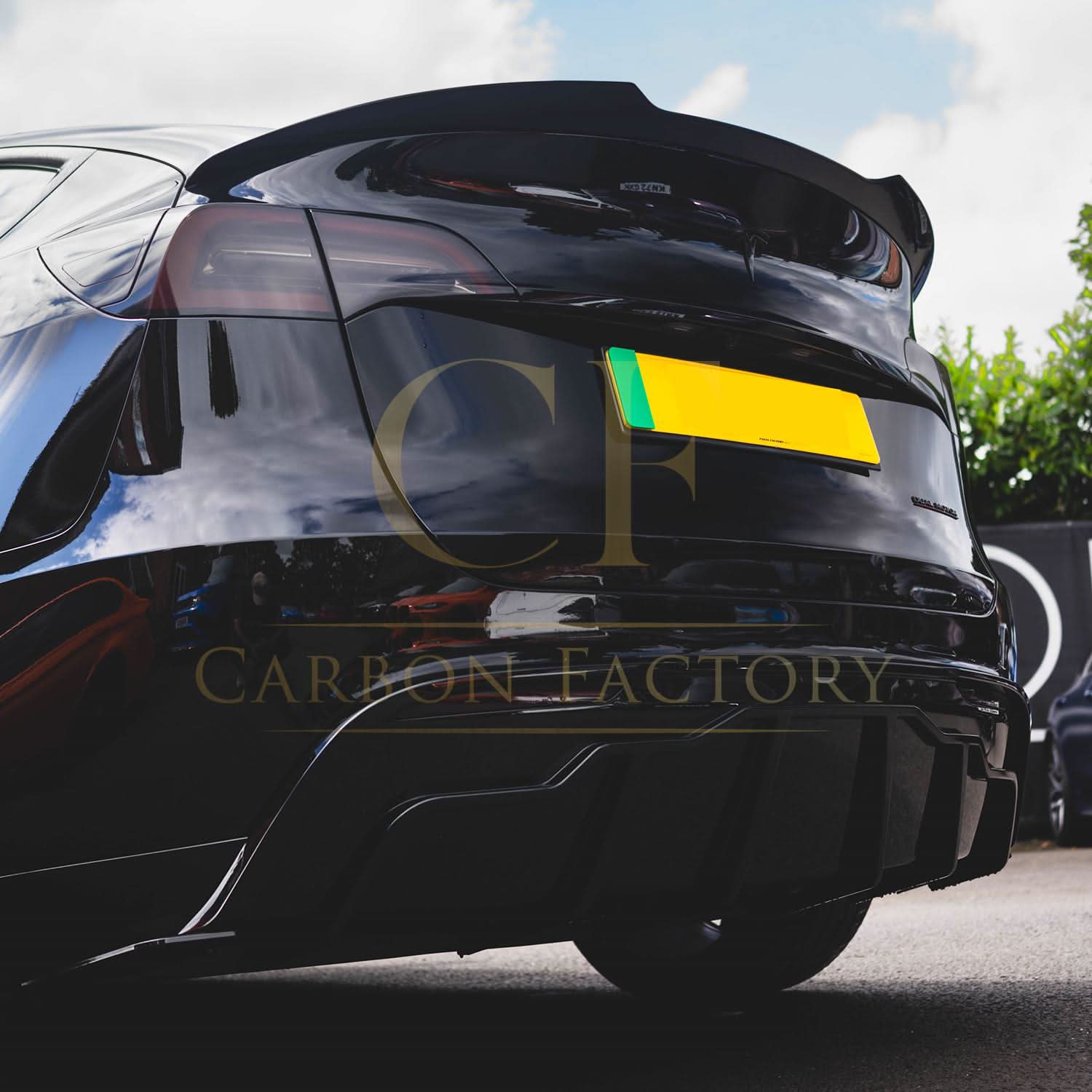 Competition Style Gloss Black Rear Diffuser for Tesla Model Y 19-24