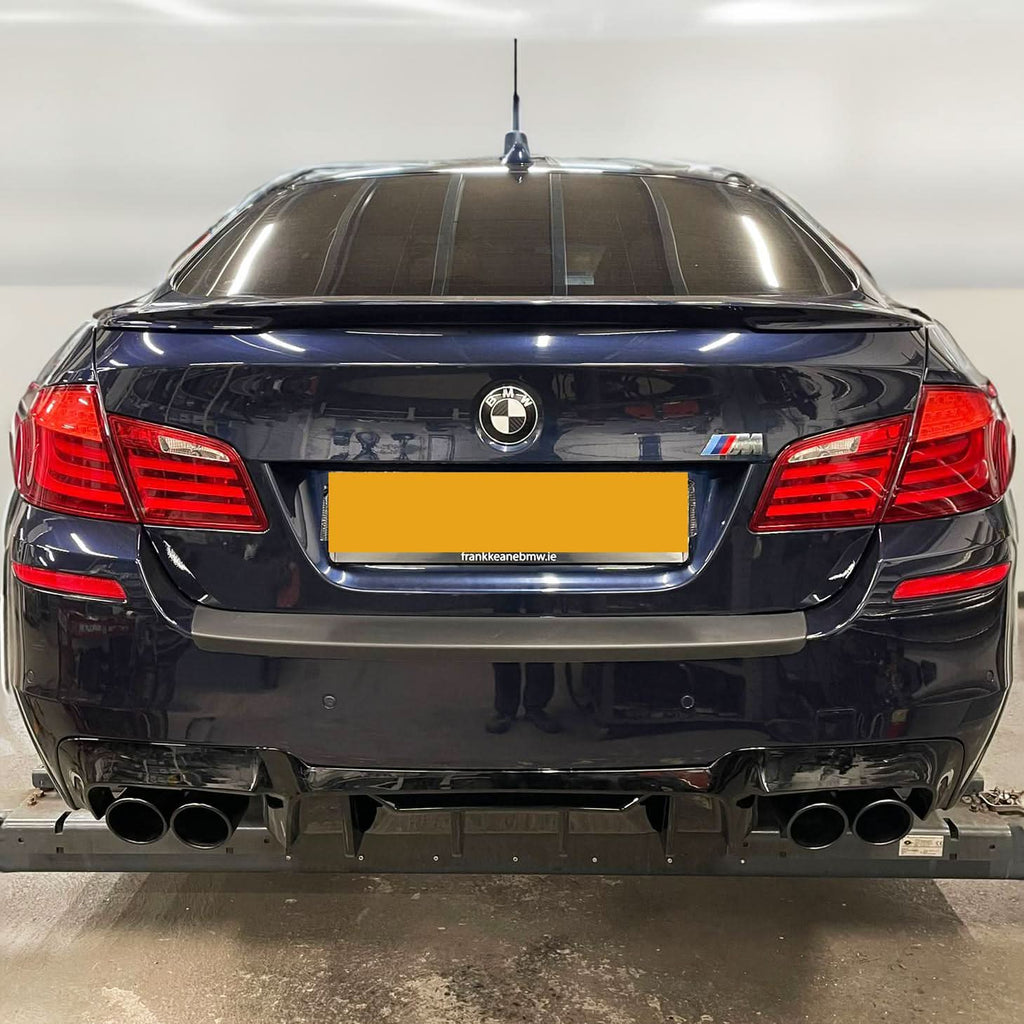 Competition Style Gloss Black Rear Diffuser Quad Exhaust for BMW F10 5 Series 10-17