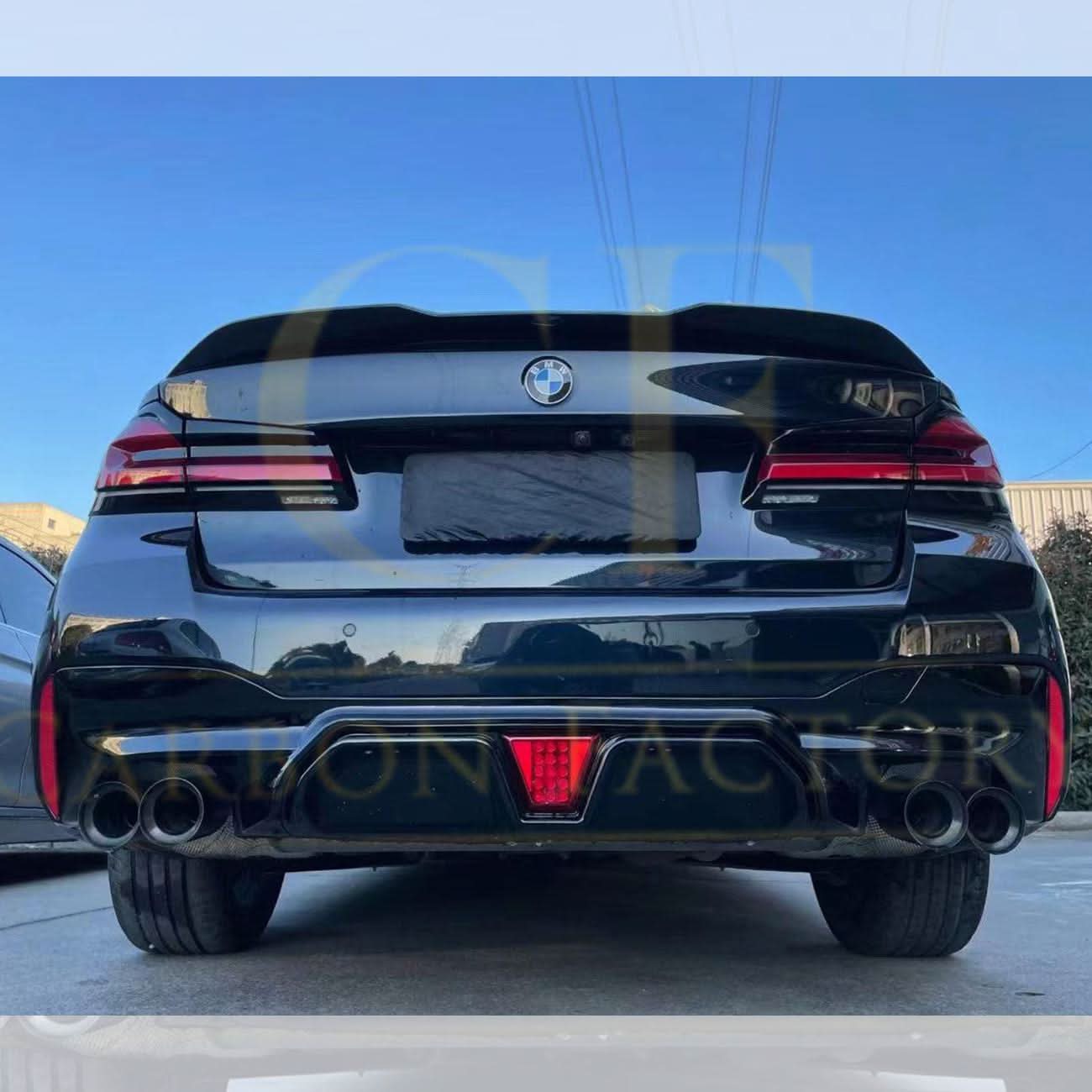 CS Style Gloss Black Rear Diffuser for BMW F90 M5 & G30 G31 5 Series M Sport 17-24