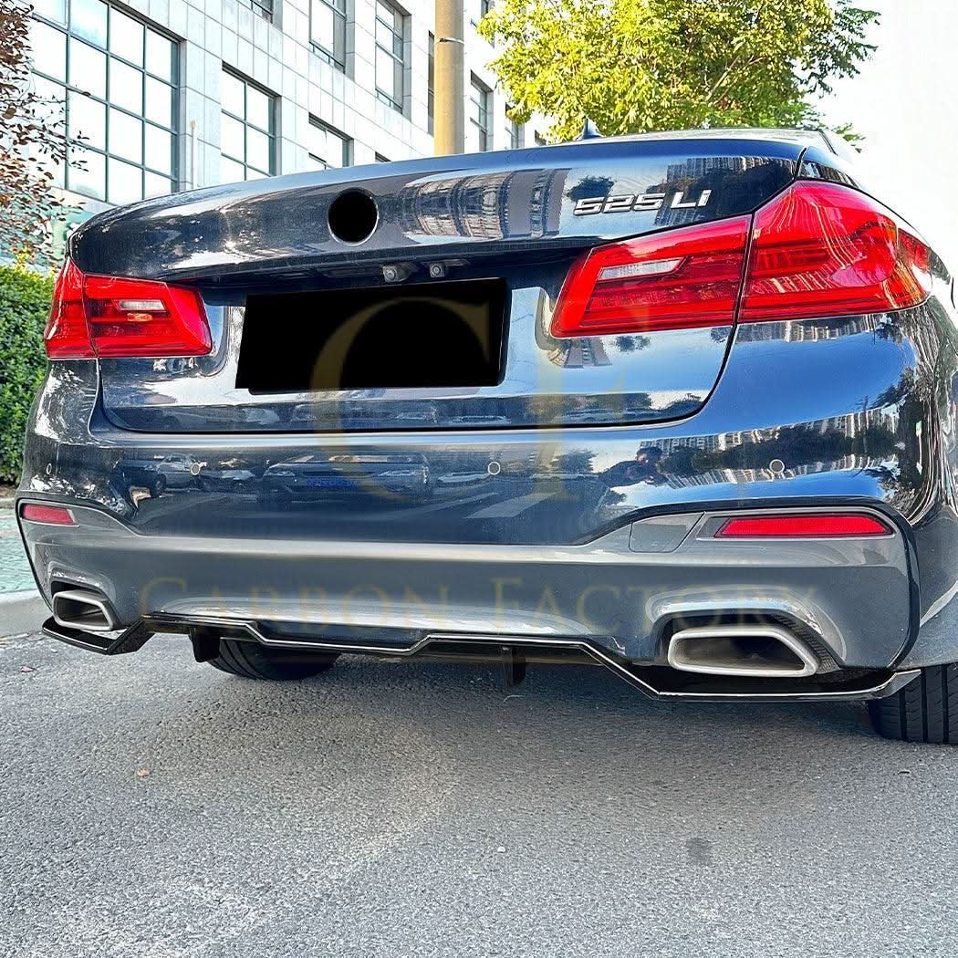 Gloss Black Rear Bumper Extension for BMW G30 G31 5 Series Pre-LCI M Sport 17-20