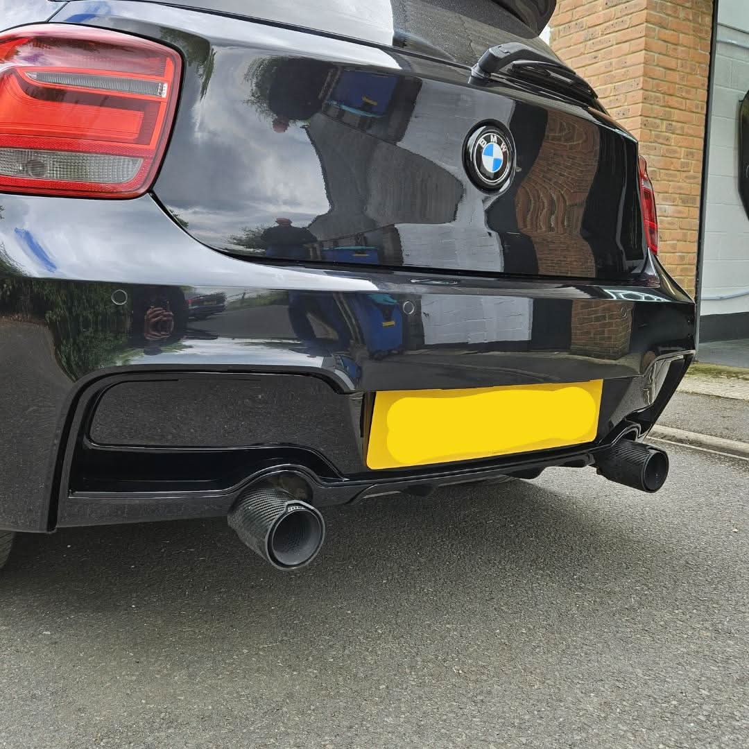 Gloss Black Rear Diffuser Dual Exhaust for BMW F20 1 Series Pre-LCI 12-14