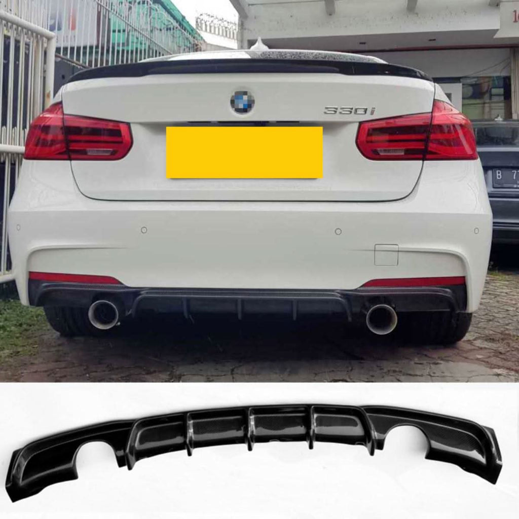 Gloss Black Rear Diffuser Dual Exhaust for BMW F30 F31 3 Series 12-19