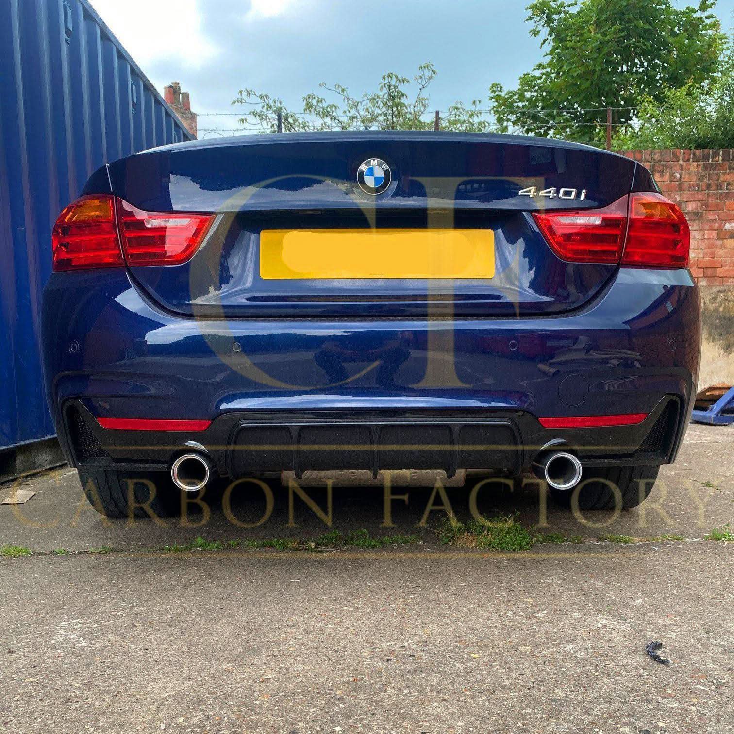 Gloss Black Rear Diffuser Dual Exhaust for BMW F32 F33 F36 4 Series 14-20
