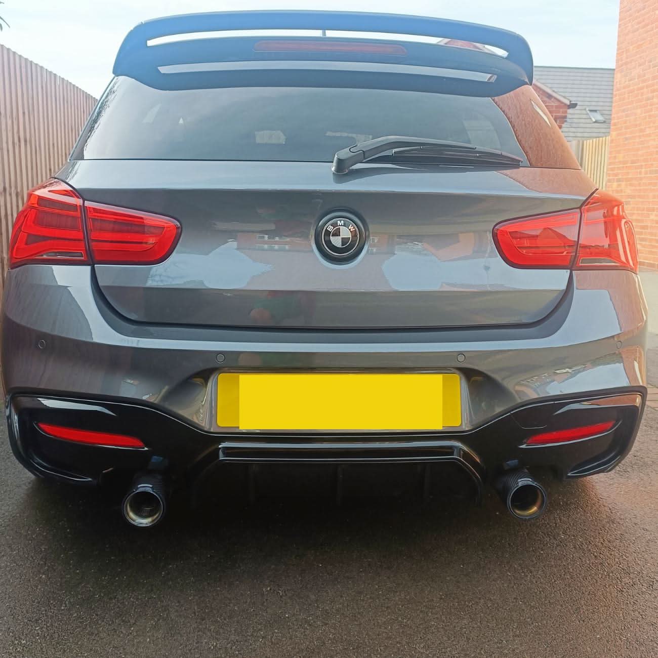 Gloss Black Rear Diffuser Quad Exhaust for BMW F20 1 Series LCI 15-19