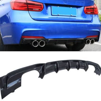 Gloss Black Rear Diffuser Quad Exhaust for BMW F30 F31 3 Series 12-19