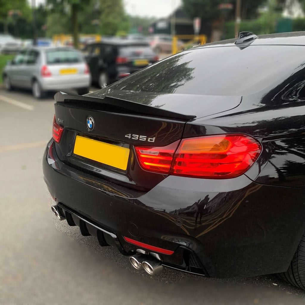 Gloss Black Rear Diffuser Quad Exhaust for BMW F32 F33 F36 4 Series 14-20