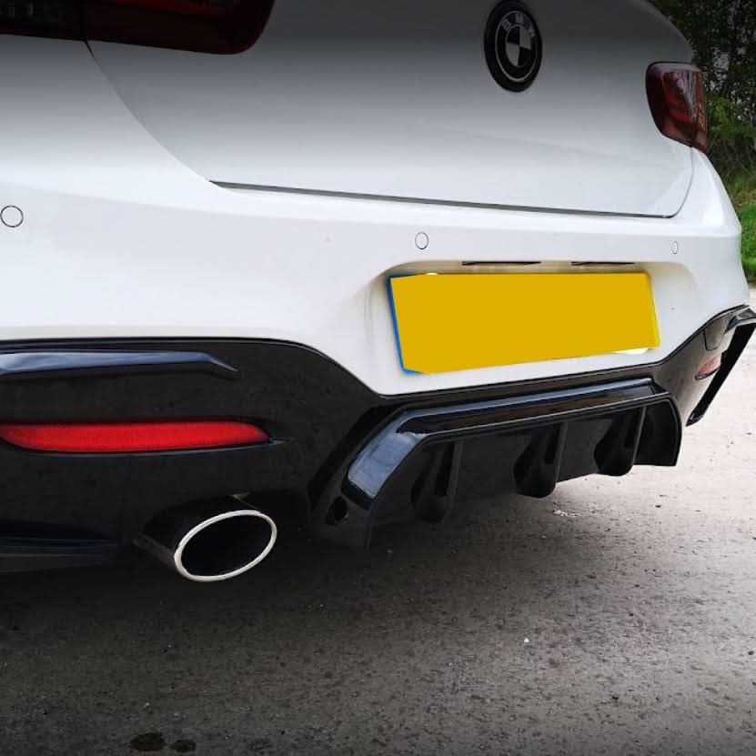 Gloss Black Rear Diffuser Twin Exhaust for BMW F20 1 Series LCI 15-19