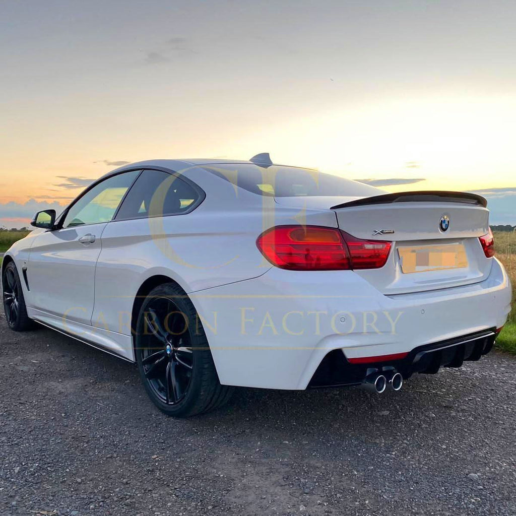 Gloss Black Rear Diffuser Twin Exhaust for BMW F32 F33 F36 4 Series 14-20