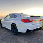 Gloss Black Rear Diffuser Twin Exhaust for BMW F32 F33 F36 4 Series 14-20