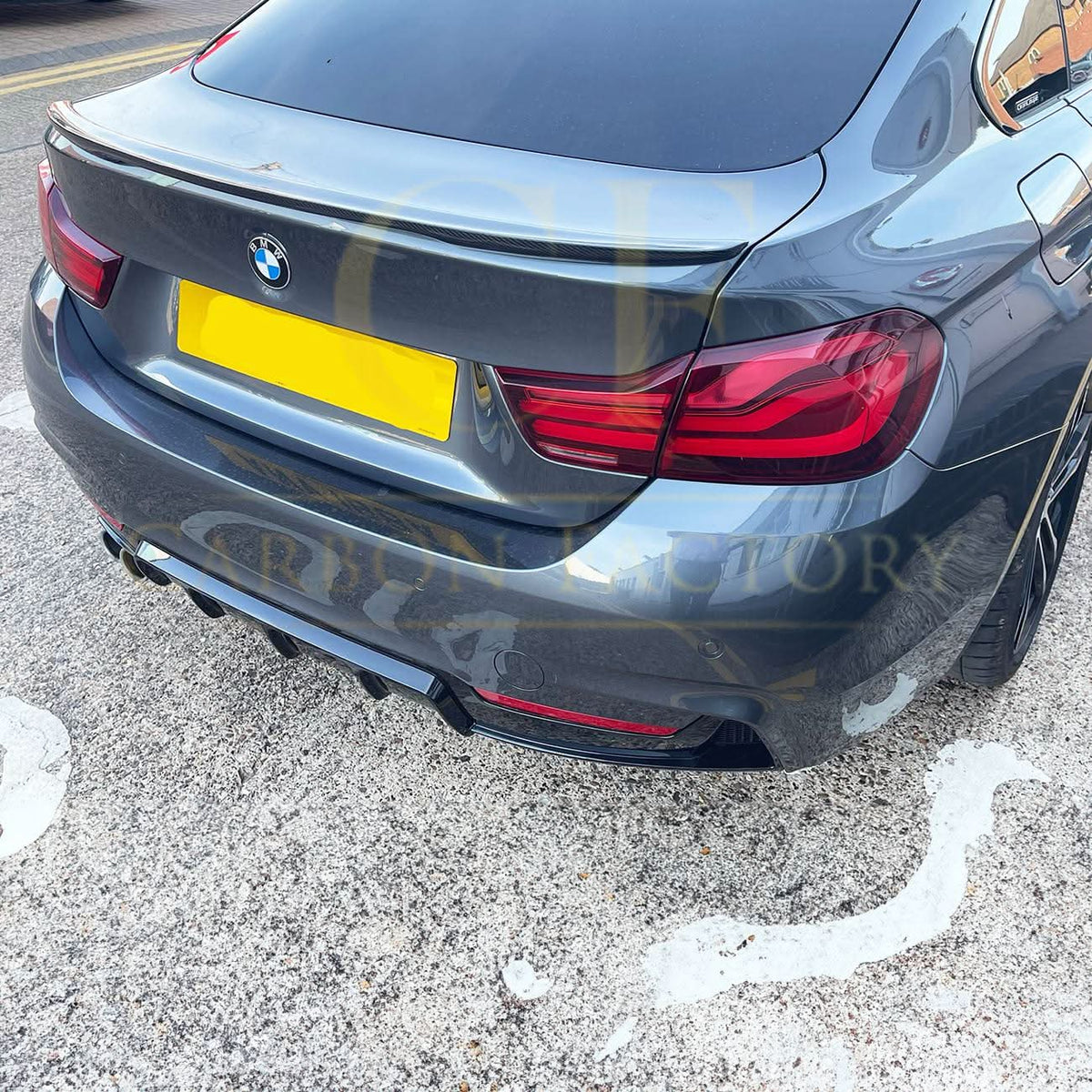 Gloss Black Rear Diffuser Twin Exhaust for BMW F32 F33 F36 4 Series 14-20