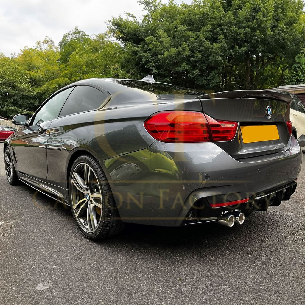 Gloss Black Rear Diffuser Twin Exhaust for BMW F32 F33 F36 4 Series 14-20