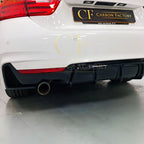 Gloss Black Rear Diffuser Twin Exhaust for BMW F32 F33 F36 4 Series 14-20