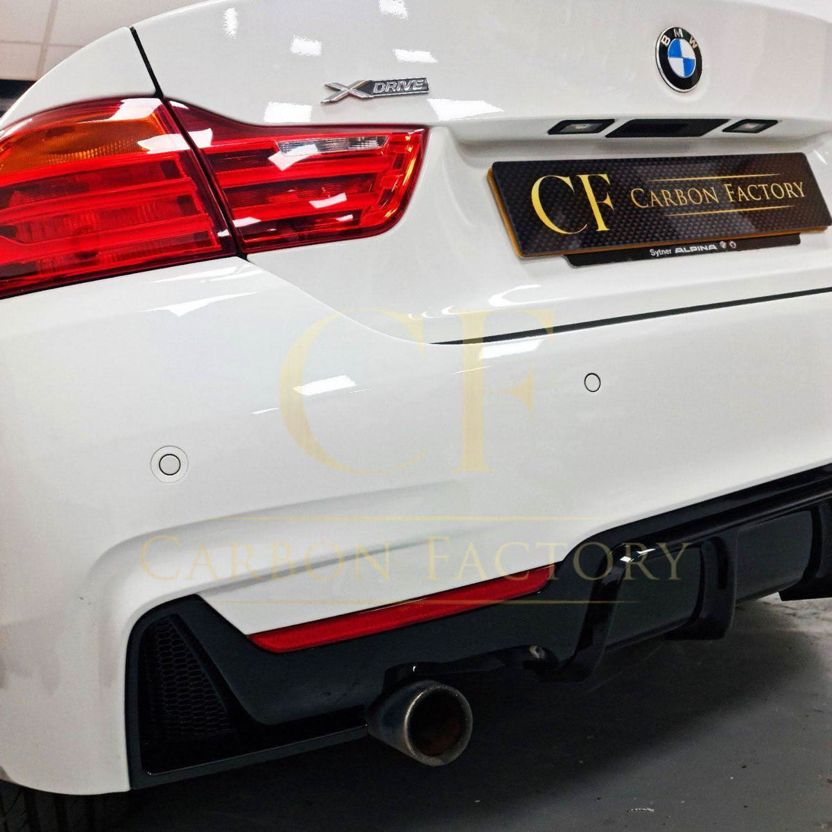 Gloss Black Rear Diffuser Twin Exhaust for BMW F32 F33 F36 4 Series 14-20