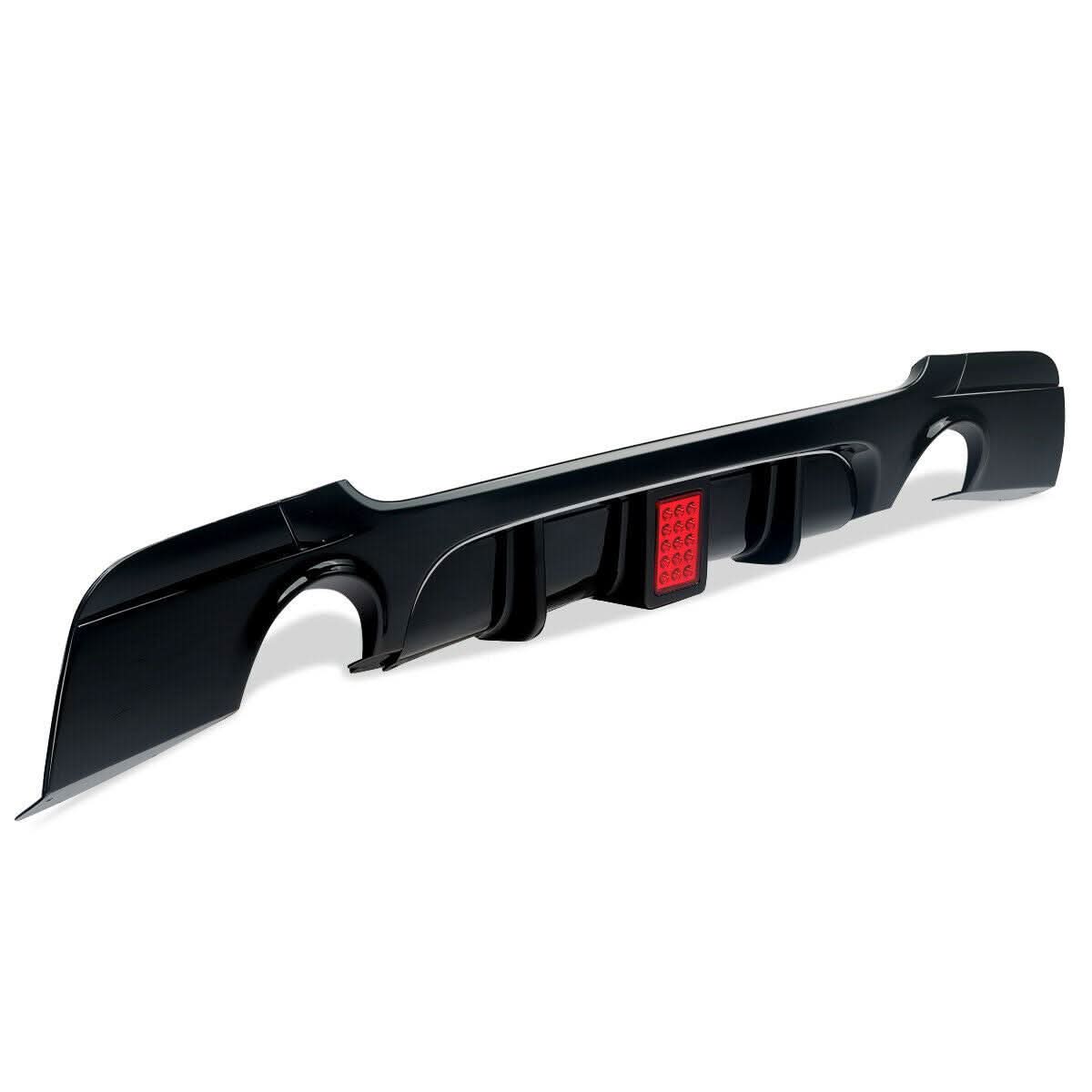 LED Style Gloss Black Rear Diffuser Dual Exhaust for BMW E90 E91 3 Series 05-13