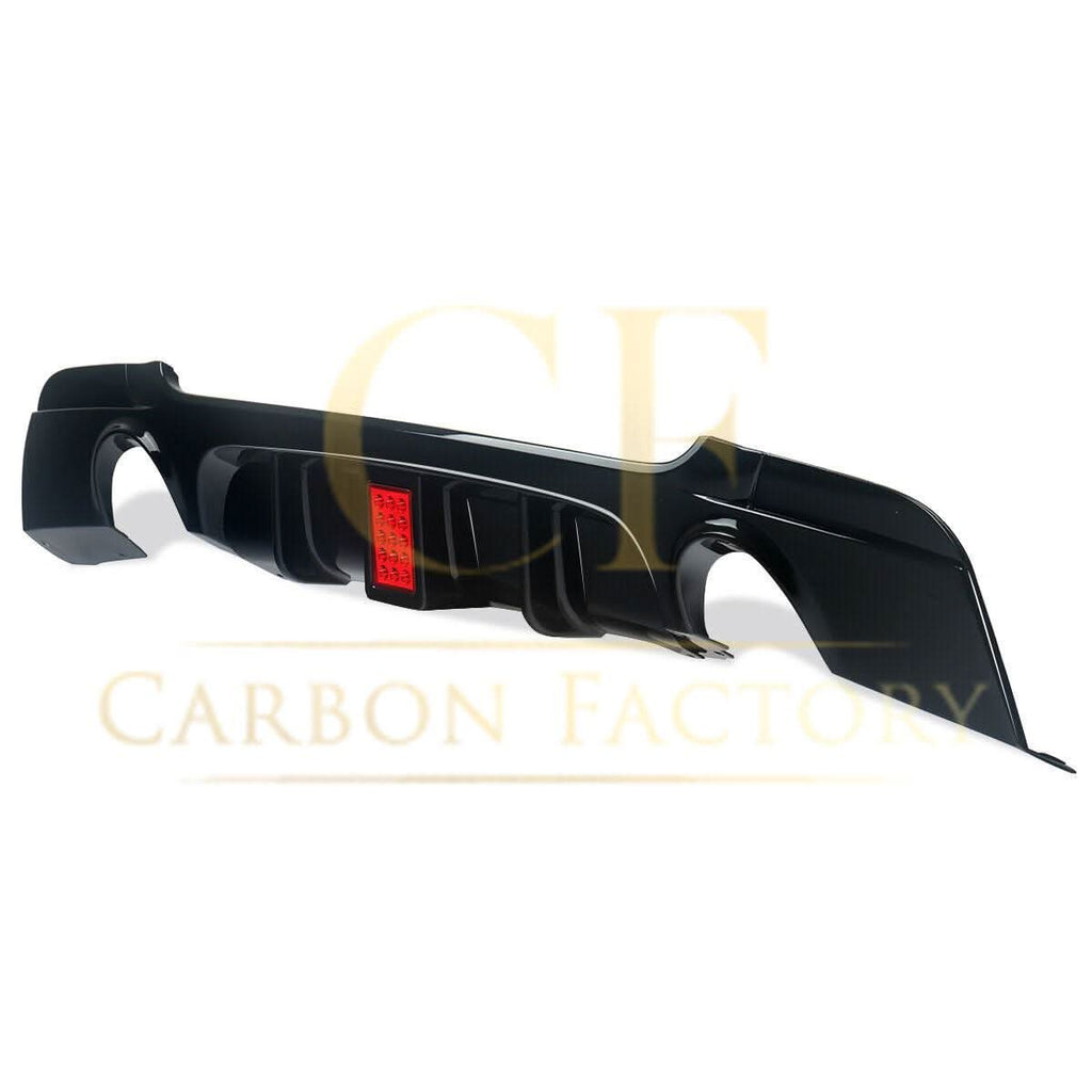 LED Style Gloss Black Rear Diffuser Dual Exhaust for BMW E90 E91 3 Series 05-13