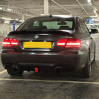 LED Style Gloss Black Rear Diffuser Dual Exhaust for BMW E92 E93 3 Series 05-13