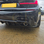 LED Style Gloss Black Rear Diffuser Quad Exhaust for BMW 3 Series G20 G21 Pre-LCI 19-22