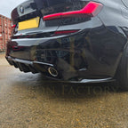 LED Style Gloss Black Rear Diffuser Quad Exhaust for BMW 3 Series G20 G21 Pre-LCI 19-22