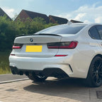 RK Style Gloss Black Rear Diffuser Dual Exhaust for BMW 3 Series G20 G21 Pre-LCI 19-22