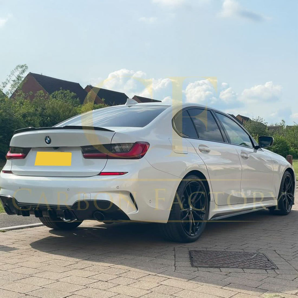 RK Style Gloss Black Rear Diffuser Dual Exhaust for BMW 3 Series G20 G21 Pre-LCI 19-22