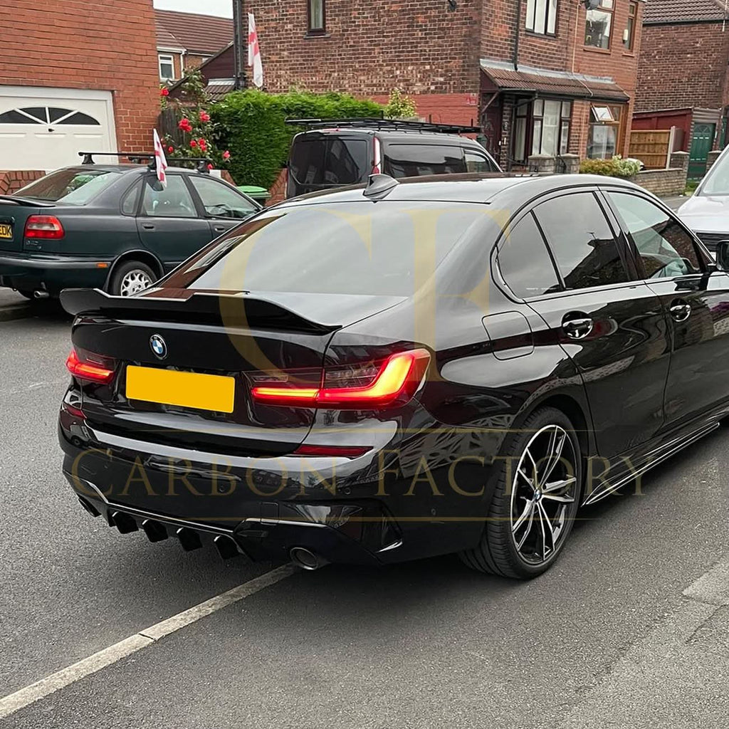 RK Style Gloss Black Rear Diffuser Dual Exhaust for BMW 3 Series G20 G21 Pre-LCI 19-22