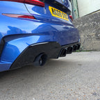 RK Style Gloss Black Rear Diffuser Dual Exhaust for BMW 3 Series G20 G21 Pre-LCI 19-22