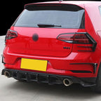 TR Style Gloss Black Rear Diffuser for VW Golf MK7.5 GTI 17-20