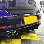 TR Style Gloss Black Rear Diffuser Trims for VW Golf MK7.5 R 17-20