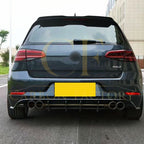TR Style Gloss Black Rear Diffuser Trims for VW Golf MK7.5 R 17-20