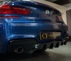 V Style Gloss Black Rear Diffuser Dual Exhaust for BMW 6 Series F06 F12 F13 M Sport 12-17