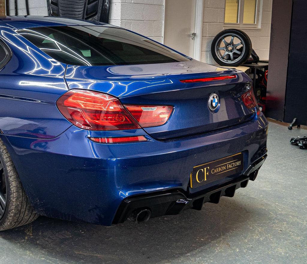 V Style Gloss Black Rear Diffuser Dual Exhaust for BMW 6 Series F06 F12 F13 M Sport 12-17