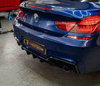 V Style Gloss Black Rear Diffuser Dual Exhaust for BMW 6 Series F06 F12 F13 M Sport 12-17