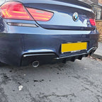 V Style Gloss Black Rear Diffuser Dual Exhaust for BMW 6 Series F06 F12 F13 M Sport 12-17