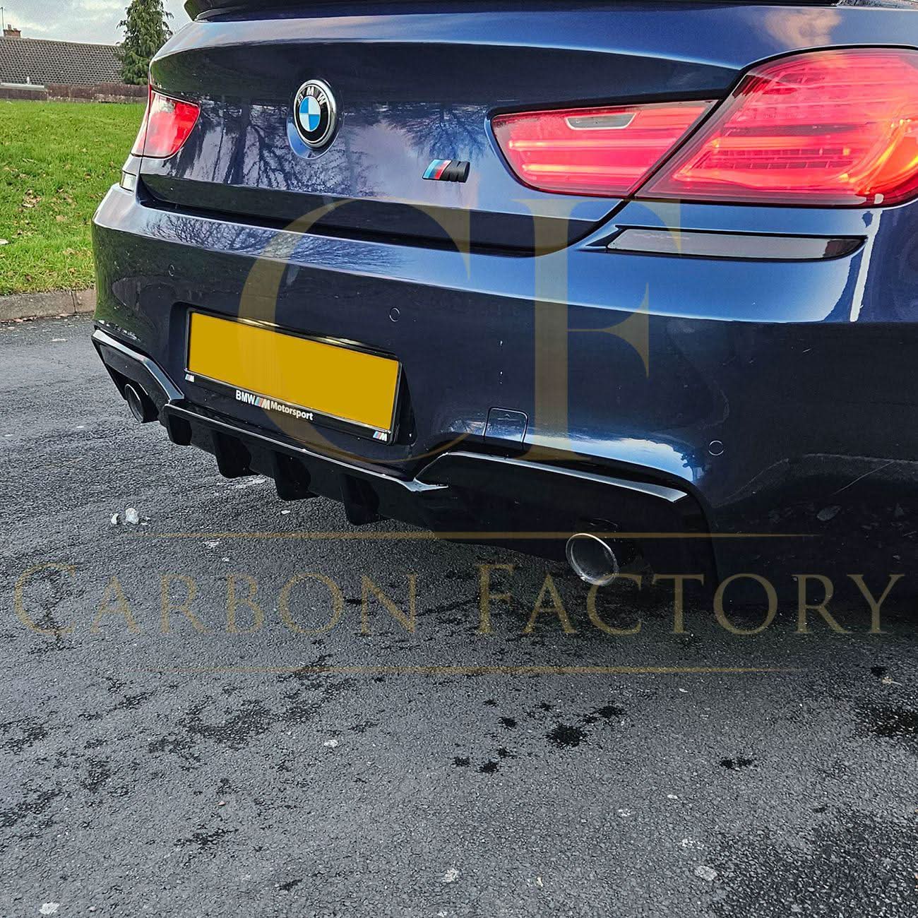 V Style Gloss Black Rear Diffuser Dual Exhaust for BMW 6 Series F06 F12 F13 M Sport 12-17