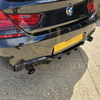 V Style Gloss Black Rear Diffuser Dual Exhaust for BMW 6 Series F06 F12 F13 M Sport 12-17