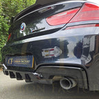 V Style Gloss Black Rear Diffuser Quad Exhaust for BMW 6 Series F06 F12 F13 M Sport 12-17