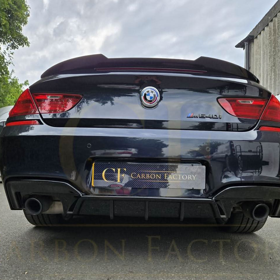 V Style Gloss Black Rear Diffuser Quad Exhaust for BMW 6 Series F06 F12 F13 M Sport 12-17