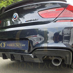 V Style Gloss Black Rear Diffuser Quad Exhaust for BMW 6 Series F06 F12 F13 M Sport 12-17