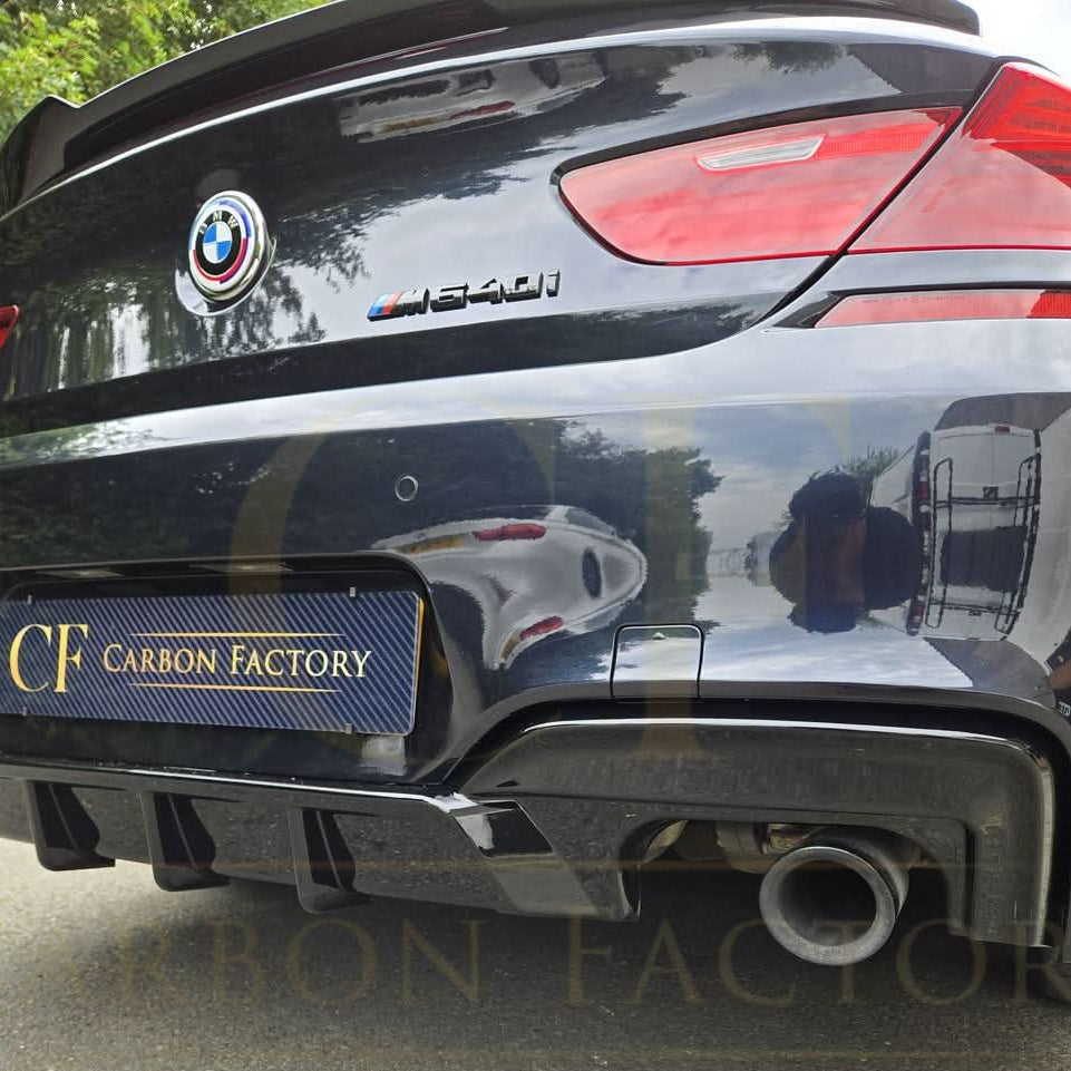 V Style Gloss Black Rear Diffuser Quad Exhaust for BMW 6 Series F06 F12 F13 M Sport 12-17