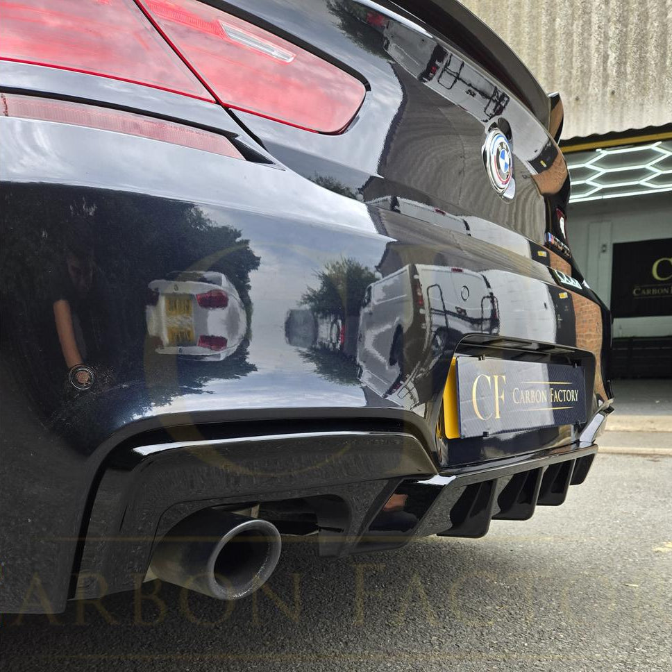 V Style Gloss Black Rear Diffuser Quad Exhaust for BMW 6 Series F06 F12 F13 M Sport 12-17