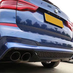 V Style Gloss Black Rear Diffuser with Exhaust Tips for BMW G01 X3 18-21