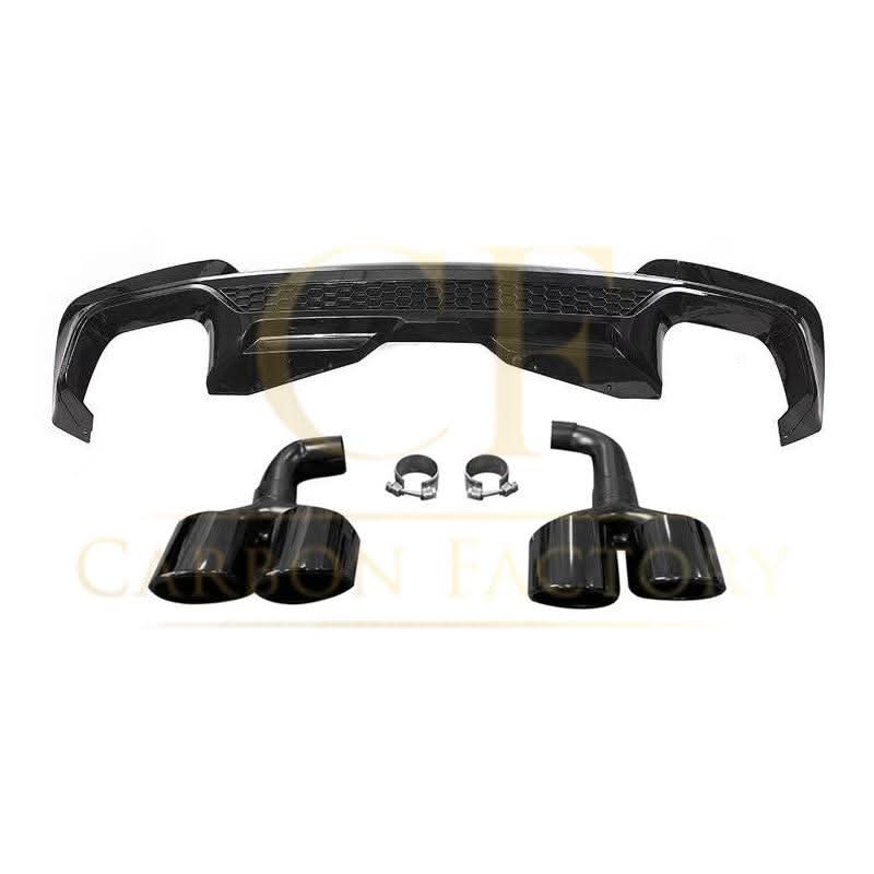 V Style Gloss Black Rear Diffuser with Exhaust Tips for BMW G01 X3 18-21