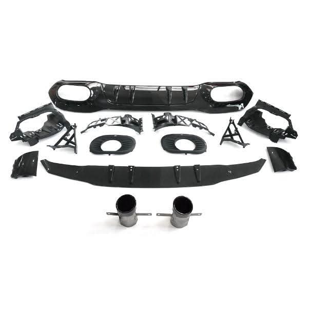 A35 Style Rear Diffuser & Twin Exhaust Tips for Mercedes Benz W177 A Class 18-25