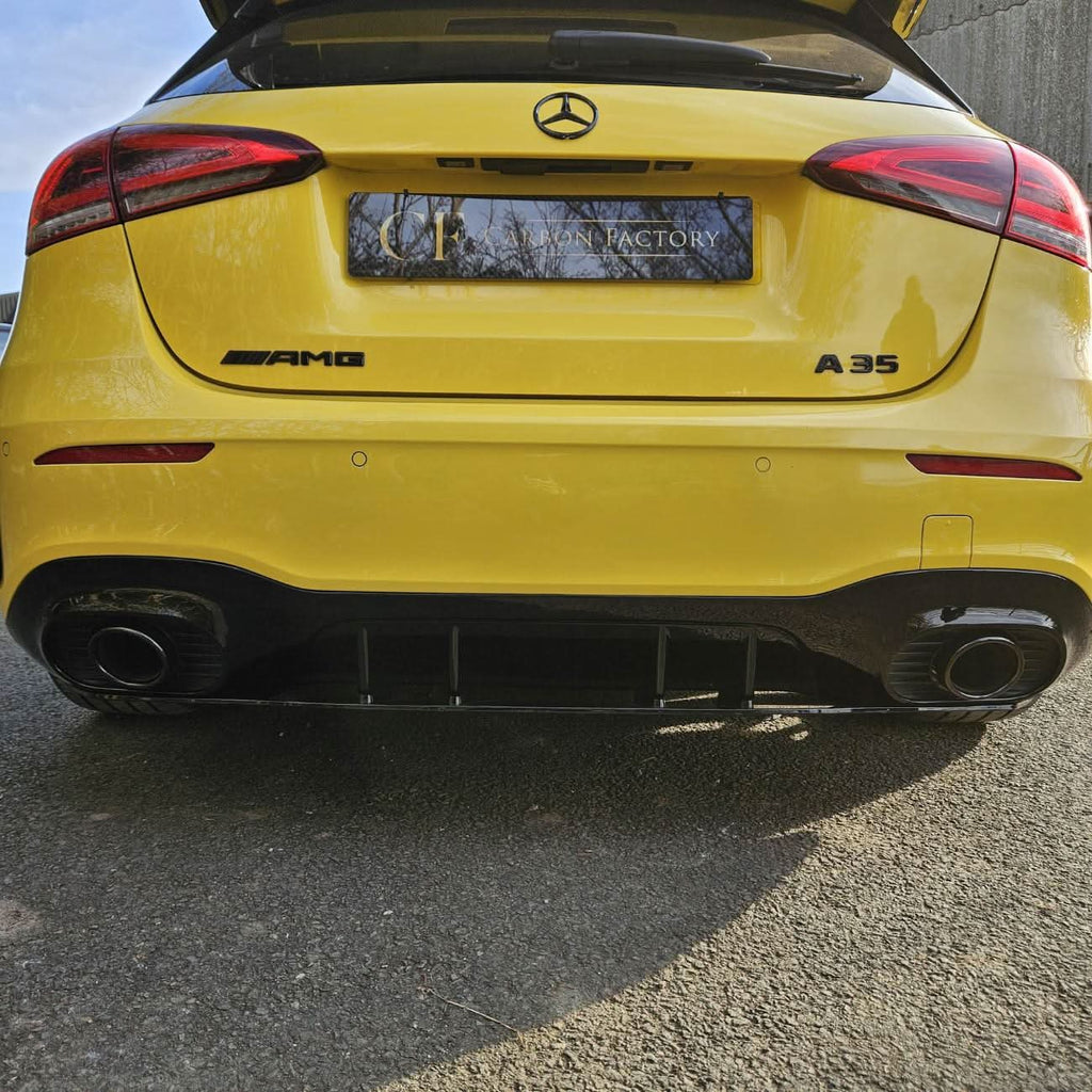 A35 Style Rear Diffuser & Twin Exhaust Tips for Mercedes Benz W177 A Class 18-25