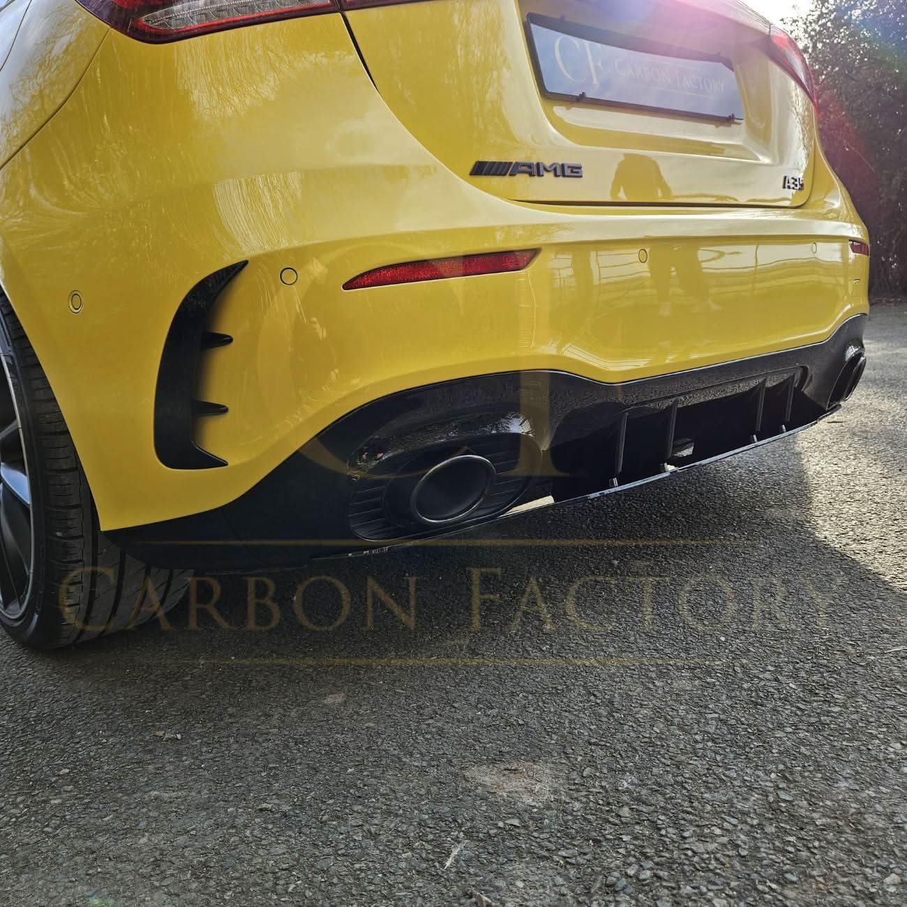 A35 Style Rear Diffuser & Twin Exhaust Tips for Mercedes Benz W177 A Class 18-25