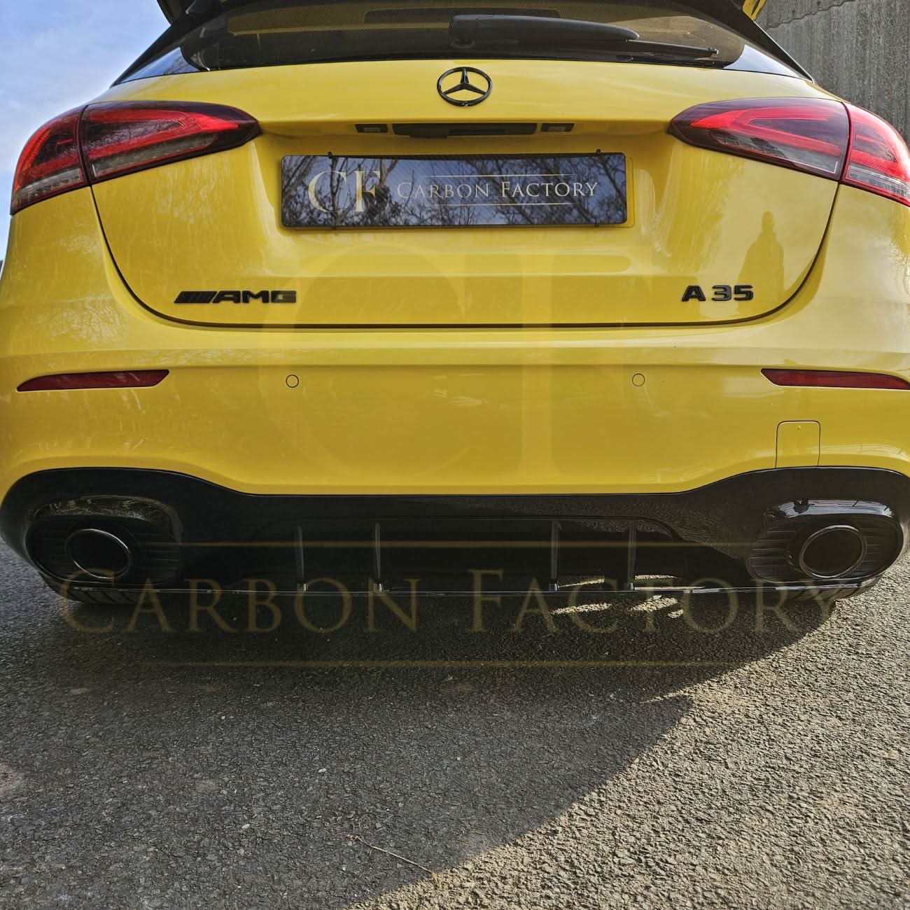 A35 Style Rear Diffuser & Twin Exhaust Tips for Mercedes Benz W177 A Class 18-25