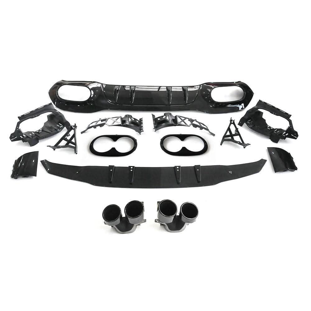 A45 Style Rear Diffuser & Exhaust Tips for Mercedes Benz W177 A Class 18-25