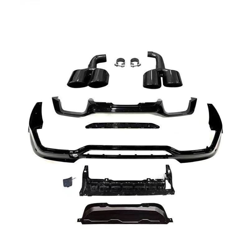 V Style Gloss Black Rear Diffuser with Exhaust Tips for BMW G02 X4 18-Present