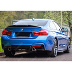 Gloss Black Dual Exit Rear Diffuser For BMW 4 Series M Sport F32 F36 -